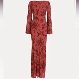 Reformation Esra Clarette Long Sleeve
Floral Red Maxi Dress Size XL